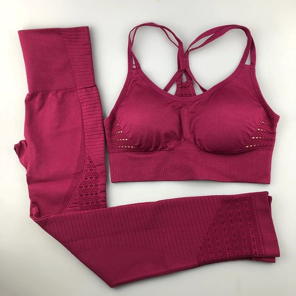 Pants - Seamless Leggings + Sports Bra 2Pcs Yoga Set